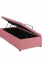 Ver imagem 1 de Box Baú Solteiro Blindado na Chapa de Madeira - Suede Rosa Hibisco
