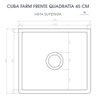 Cuba Cozinha Farm Sink Quadratta 45 Cm Estilo Fazenda Avental - 6