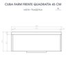 Cuba Cozinha Farm Sink Quadratta 45 Cm Estilo Fazenda Avental - 9