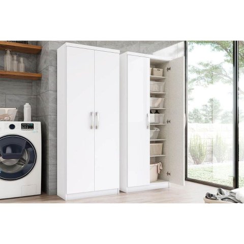 Armário Multiuso Lavanderia Margarida c/ 2 Portas Branco - Henn