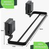 Porta Toalha Suporte Toalheiro com Ventosa Duplo Preto F.max - 7
