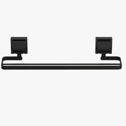 Porta Toalha Suporte Toalheiro com Ventosa Duplo Preto F.max - 1