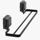 Ver imagem 2 de Porta Toalha Suporte Toalheiro com Ventosa Duplo Preto F.max