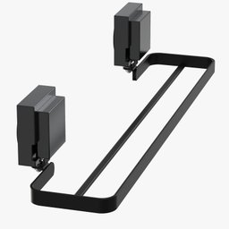 Porta Toalha Suporte Toalheiro com Ventosa Duplo Preto F.max - 2