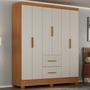 Ver imagem 2 de Guarda Roupa Casal 6 Portas 2 Gavetas Primor 181 cm Cinamomo Areia Zanz