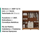 Ver imagem 4 de Guarda Roupa Casal 6 Portas 2 Gavetas Primor 181 cm Cinamomo Areia Zanz