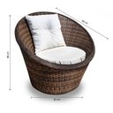 Ver imagem 2 de Conjunto de Sofá Fibra Sintética Bola - 1 Sofá 2 L + 2 Poltronas + 1 Mesa Centro - Tecido Duna Cru