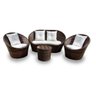 Conjunto de Sofá Fibra Sintética Bola - 1 Sofá 2 L + 2 Poltronas + 1 Mesa Centro - Tecido Duna Cru - 1