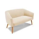 Ver imagem 3 de Kit 01 Namoradeira 02 Lugares e 02 Poltronas Giratória Stella Suede Bege Base Madeira MA30 - D'