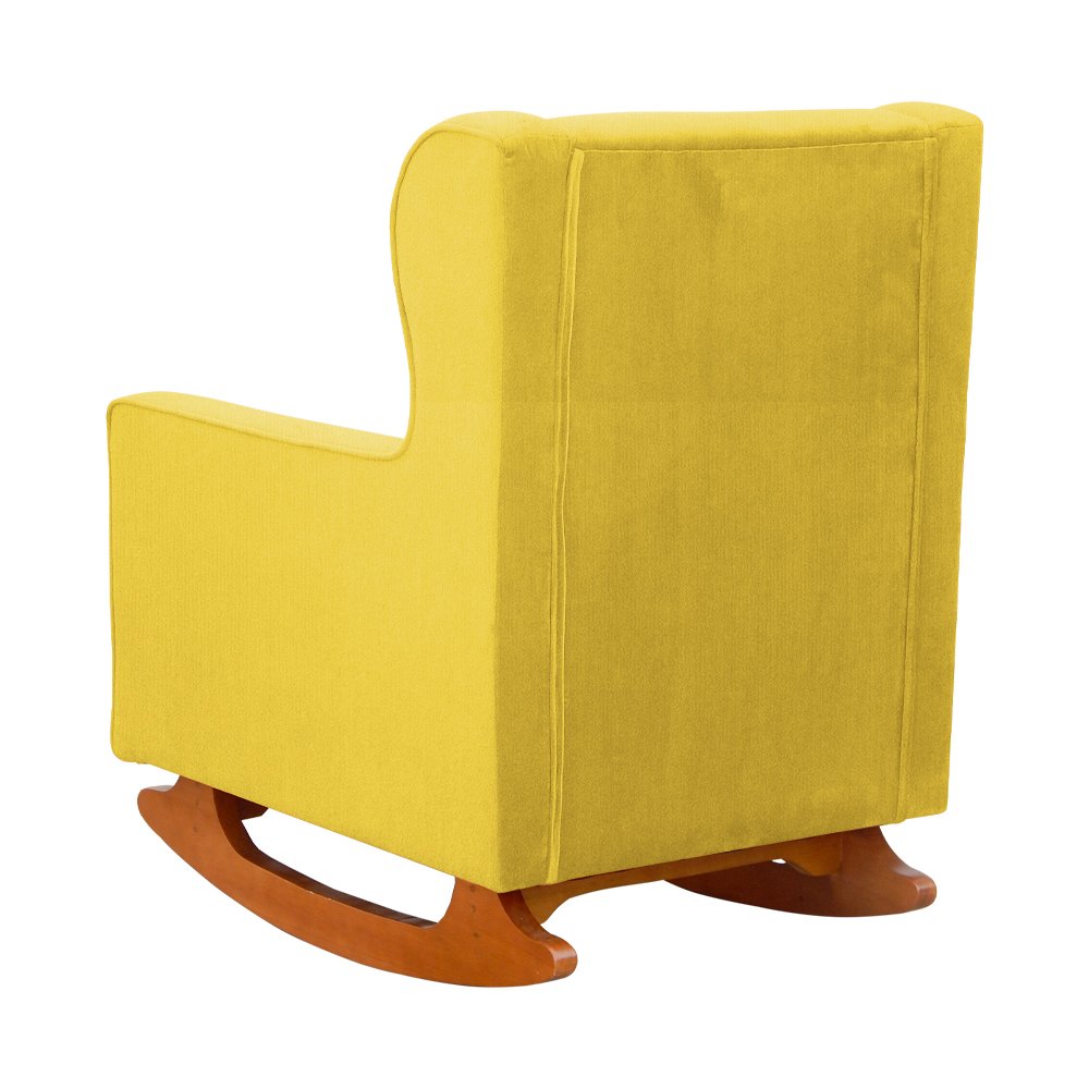 Poltrona Aurora Pés Balanço Luxo Suede Cores - DS Estofados - Amarelo - 4