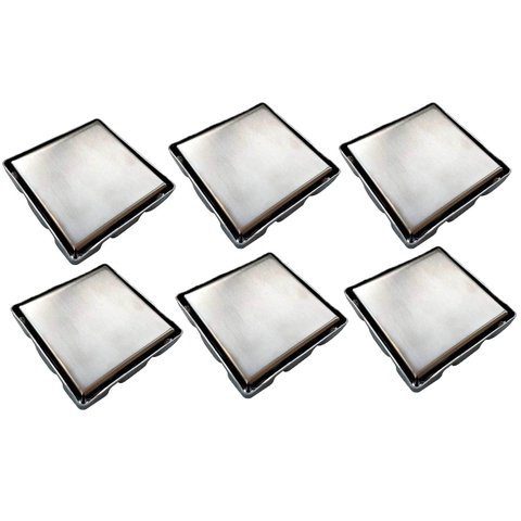 Ralo Oculto Invisivel 15x15 Inox Kit 6 Uni Anti Odor Cozinha Banheiro Box Lavabo Lavanderia Discreto