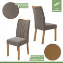 Ver imagem 6 de Conjunto Sala de Jantar 6 Lugares Retangular Tampo Vidro/MDF Mesa e Cadeiras Apogeu Amêndoa Clean/Off White/Animale Bege