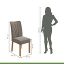 Ver mais imagens de Conjunto Sala de Jantar 6 Lugares Retangular Tampo Vidro/MDF Mesa e Cadeiras Apogeu Amêndoa Clean/Off White/Animale Bege