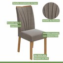 Ver imagem 4 de Conjunto Sala de Jantar 6 Lugares Retangular Tampo Vidro/MDF Mesa e Cadeiras Apogeu Amêndoa Clean/Off White/Animale Bege