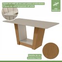 Ver imagem 2 de Conjunto Sala de Jantar 6 Lugares Retangular Tampo Vidro/MDF Mesa e Cadeiras Apogeu Amêndoa Clean/Off White/Animale Bege