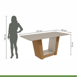 Conjunto Sala de Jantar Mesa 170x90cm Tampo MDF/Vidro com 6 Cadeiras Apogeu  - 7