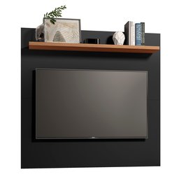 Painel Dubai Tv 32 Polegadas Pequeno Quarto Suspenso Sala Rack Cor Preto/freijó - 4