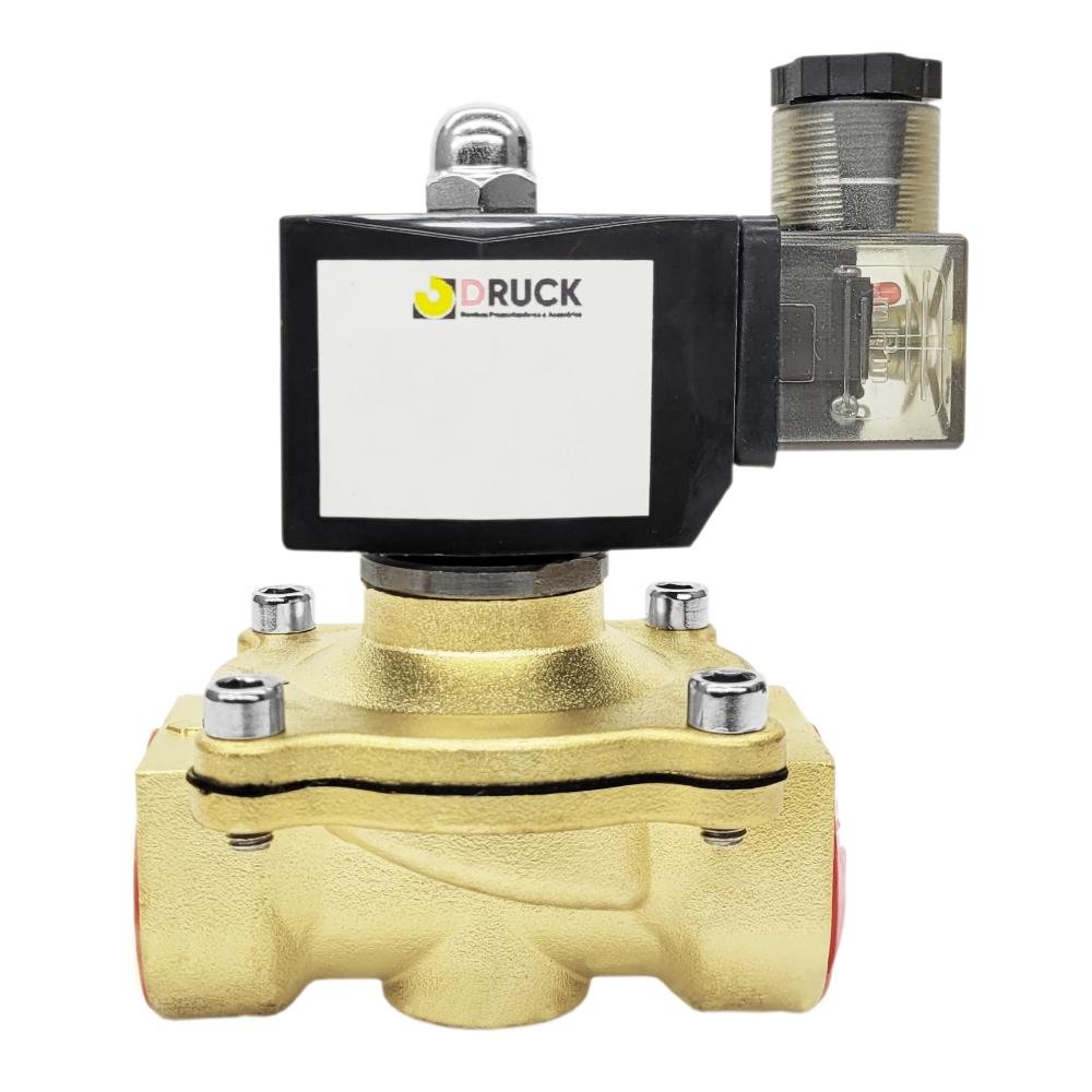 Válvula Solenoide 1" Pol NF 80°c 2/2 Água/óleo/ar 220vca