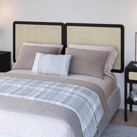 Cabeceira Casal 160cm Palhinha Oslo Artesano | Nero
