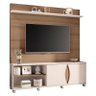 Estante Home Theater Luxor Castanho Off White e Aparador Infinity Off White- Hb Móveis - 2