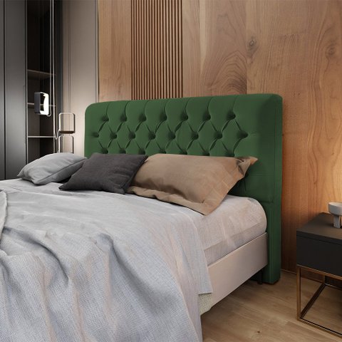 Cabeceira Estofada Capitonê Ana Classic 140cm em Veludo