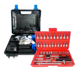 Furadeira de Impacto Parafusadeira 48v + Kit Chave Catraca 46 Peças Profissional Exbom - 7