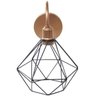 Luminária Arandela Parede Aramada Diamante Industrial Retro + Lâmpada Led Cobre Rose Gold/Preto - 4