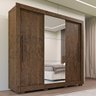 Roupeiro Cannes 3 Portas 3 Gavetas com Espelho Wengue Naturale - 1