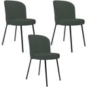 Ver imagem 1 de Kit 3 Cadeiras Sala de Jantar Estofada Gavi L02 Linho Verde Musgo - Lyam Decor