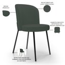 Ver imagem 4 de Kit 3 Cadeiras Sala de Jantar Estofada Gavi L02 Linho Verde Musgo - Lyam Decor