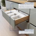 Ver imagem 6 de Balcão 1 Porta 4 Gavetas com Rodapé 120cm 100% MDF Rainha Verde/Nature