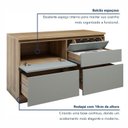 Ver mais imagens de Balcão 1 Porta 4 Gavetas com Rodapé 120cm 100% MDF Rainha Verde/Nature