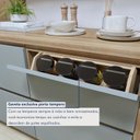 Ver imagem 7 de Balcão 1 Porta 4 Gavetas com Rodapé 120cm 100% MDF Rainha Verde/Nature