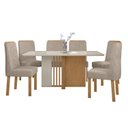 Ver imagem 2 de Conjunto Sala de Jantar 6 Lugares Retangular Tampo MDF Mesa e Cadeiras Astrid