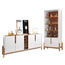 Ver imagem 1 de Sala de Jantar Lizz com Cristaleira e Buffet Aparador com Adega Branco/cedro - Casa D