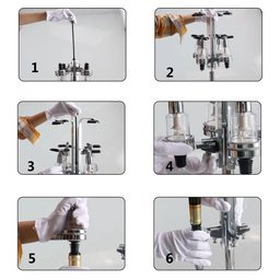 Dispenser de Bebidas Giratorio Porta 4 Garrafas Dosador Suporte Inox Mesa Dose Shot Gin Whisky Licor - 7