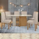 Ver imagem 1 de Conjunto Sala de Jantar 6 Lugares Retangular Tampo MDF Mesa e Cadeiras Astrid