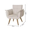 Poltrona Opala Decorativa para Recepção Estofado Veludo Bege - Bege - 3