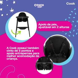 Cadeira de Alimentação Cook Preto - Cosco - 4