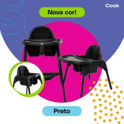 Cadeira de Alimentação Cook Preto - Cosco - 5