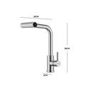 Ver imagem 4 de Torneira Gourmet Misturador Monocomando Cozinha de Bancada Extensível Inox 304 Prata Brinovar
