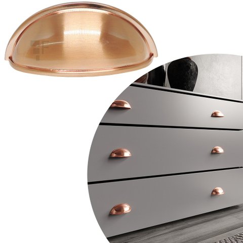 Puxador Concha Vivaro 220 - Rosê Escovado - 76MM