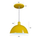 Ver imagem 3 de Pendente Meia Lua 24cm Luminária Lustre Alumínio Amarelo