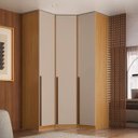 Ver imagem 1 de Guarda Roupa de Canto Obliquo 3 Portas Mdf Altezza Trend Belmax:freijó/off White