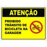 Placa de Condomínio Proibido Trânsito de Bicicleta na Garagem 20x30cm Tacolado 05 Unidades - 1