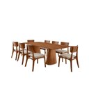 Ver imagem 2 de Conjunto de Jantar Noronha 8 Lugares Tampo MDF Cadeiras Viena Gold Linho Imbuia 220cm Mobillare