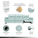 Ver imagem 3 de Sofá Sala de Cinema Elétrico Maldivas Reclinável Retrátil 4 Lugares 281cm Couro Azul Claro G40 - Gra