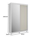 Ver imagem 6 de Guarda Roupa Honduras Plus com 02 Portas Deslizante com Espelho 3 Gavetas Móveis Rimo Branco/off Whi