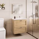 Ver imagem 3 de Gabinete Giovanna para Banheiro Nature com Bancada Sintético Branca 66 cm