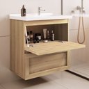 Ver imagem 6 de Gabinete Giovanna para Banheiro Nature com Bancada Sintético Branca 66 cm